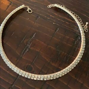 Costume rhinestone choker necklace